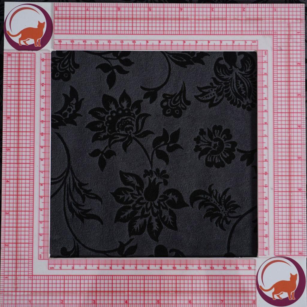 Preview: Nickistoff bedruckt Blüten Zweige grau schwarz